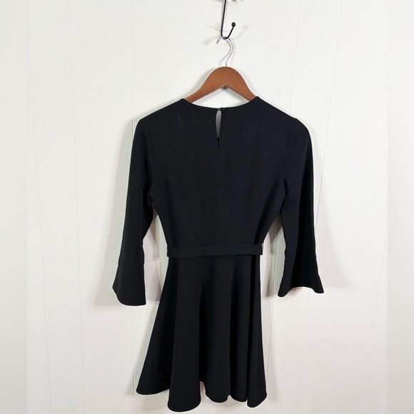 Elizabeth and James Black a line fit and flair half sleeve belted dress XS - Picture 5 of 6